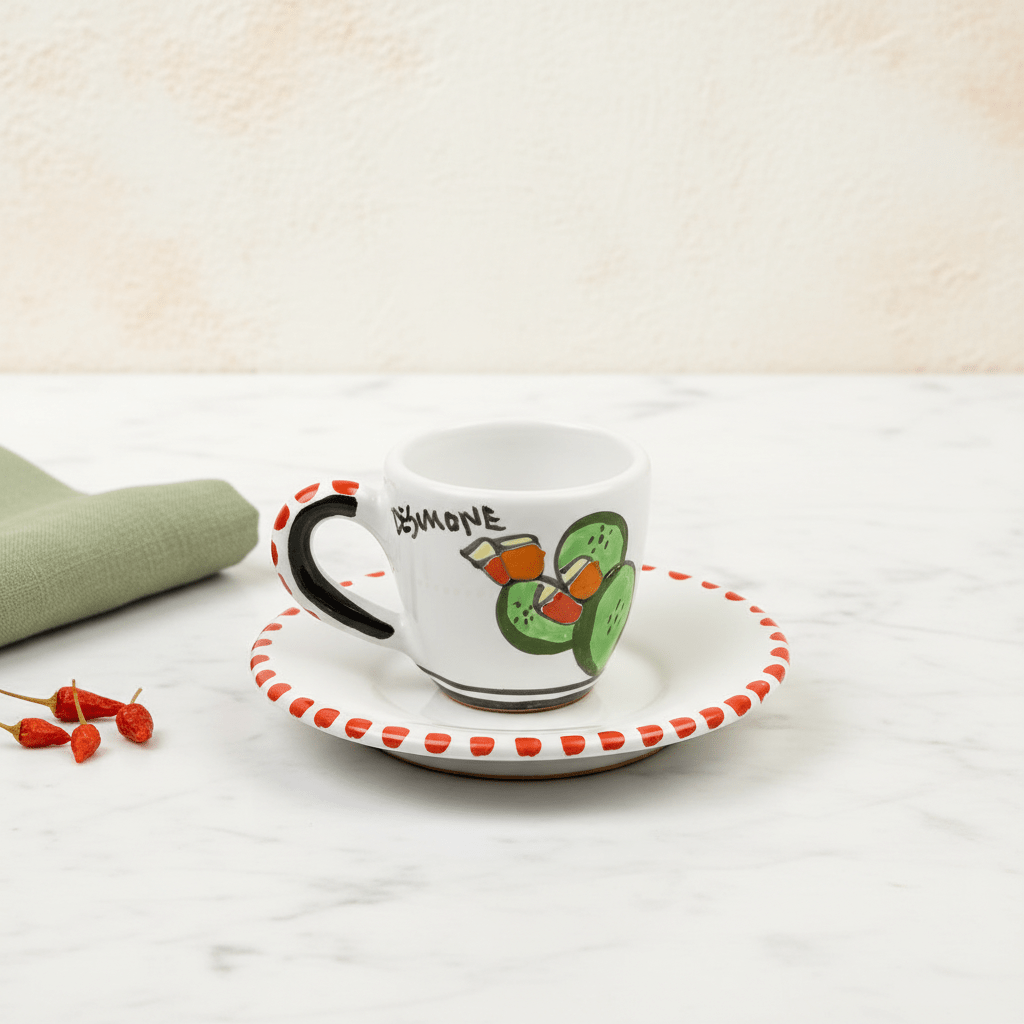 Tazzina da caffè con piattino Ficus - Sua Maestà Sicilia