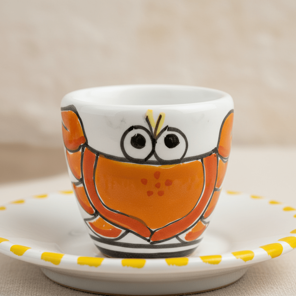 Tazzina da caffè con piattino Granchio - Sua Maestà Sicilia