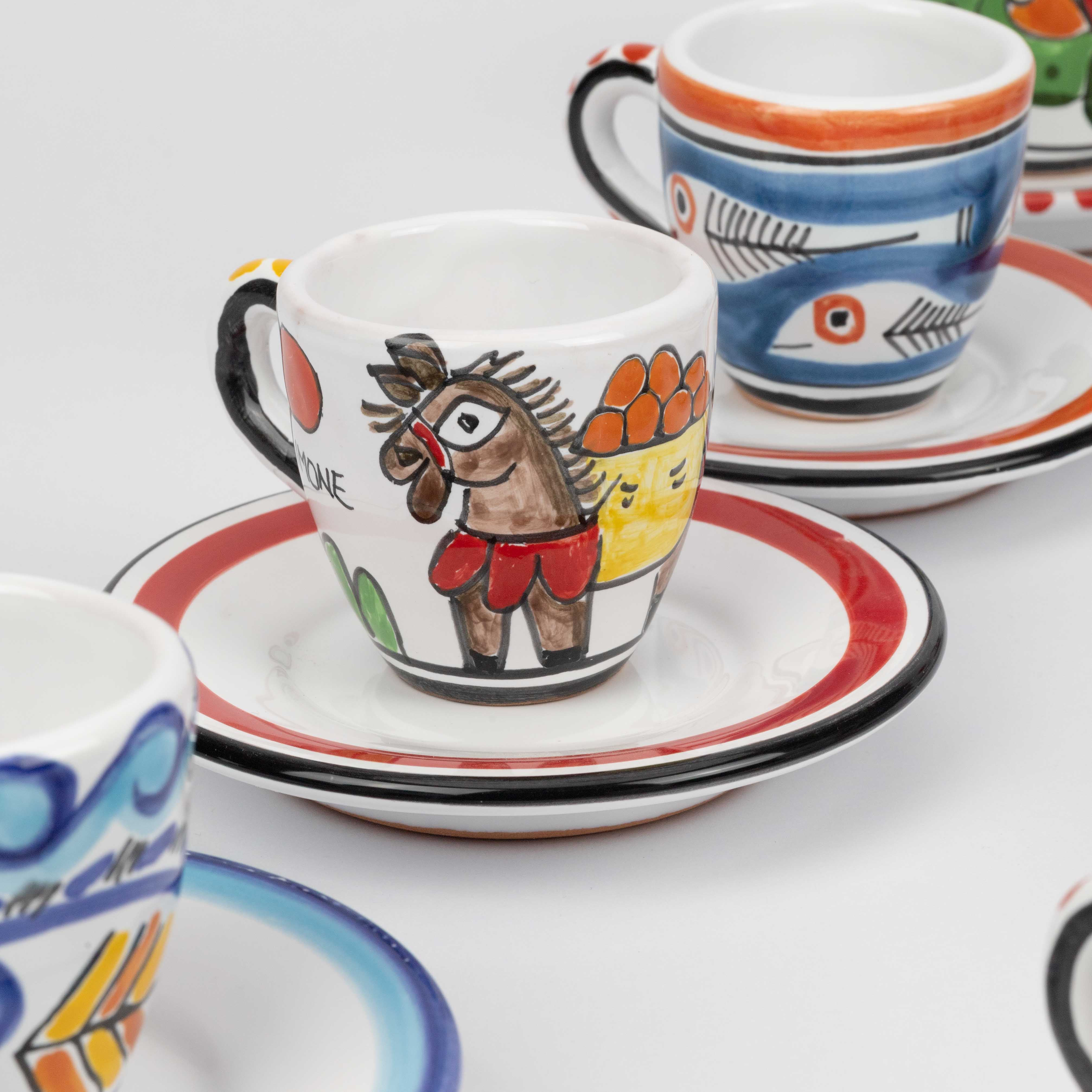 Tasse à café et soucoupe Âne
