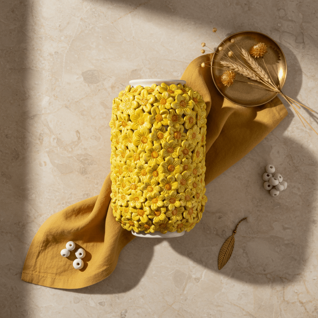 Vaso cilindro margherite gialle - Sua Maestà Sicilia
