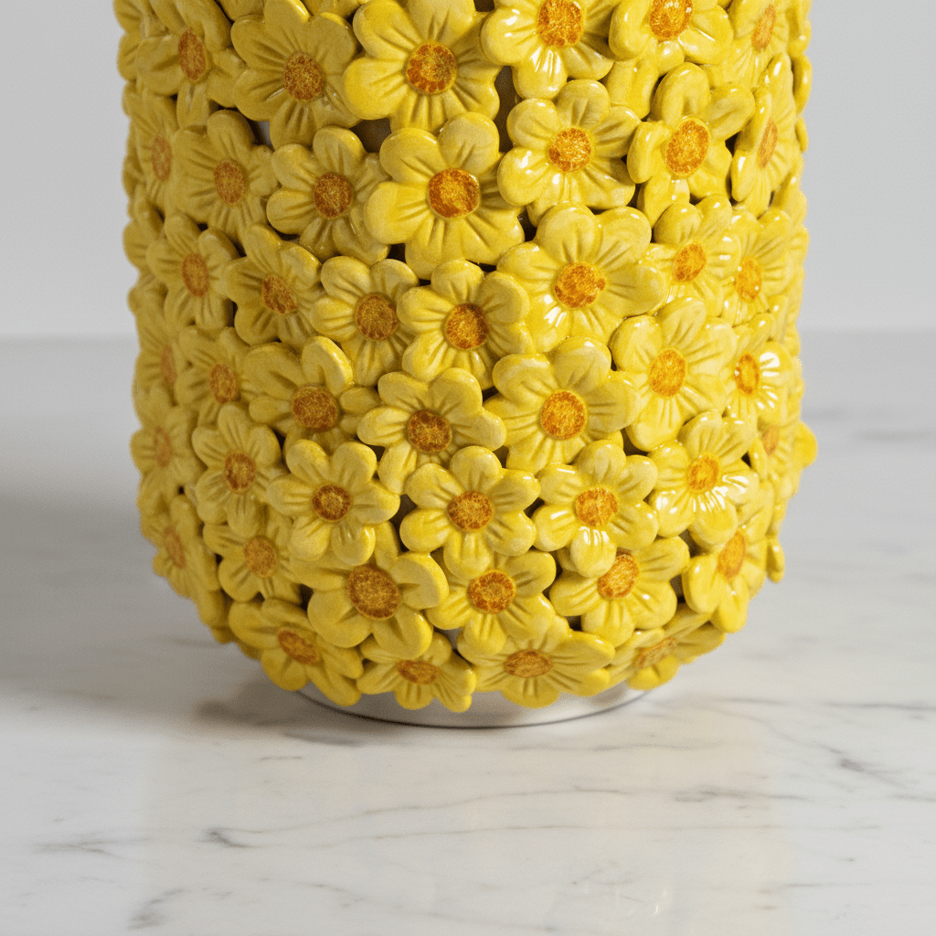 Vaso cilindro margherite gialle - Sua Maestà Sicilia