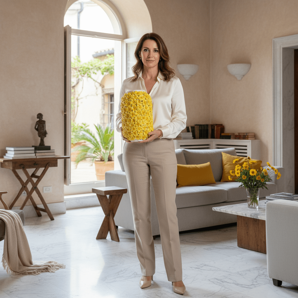 Vaso cilindro margherite gialle - Sua Maestà Sicilia