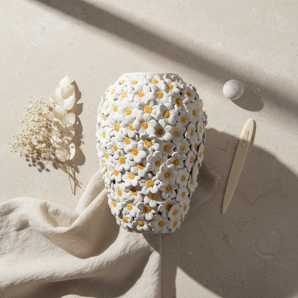 Vaso Margherita Bianco Lucido - Sua Maestà Sicilia