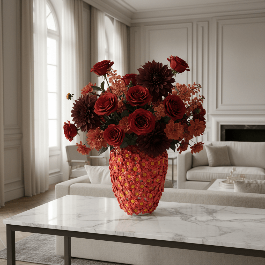 Vaso Margherite Rosse - Sua Maestà Sicilia