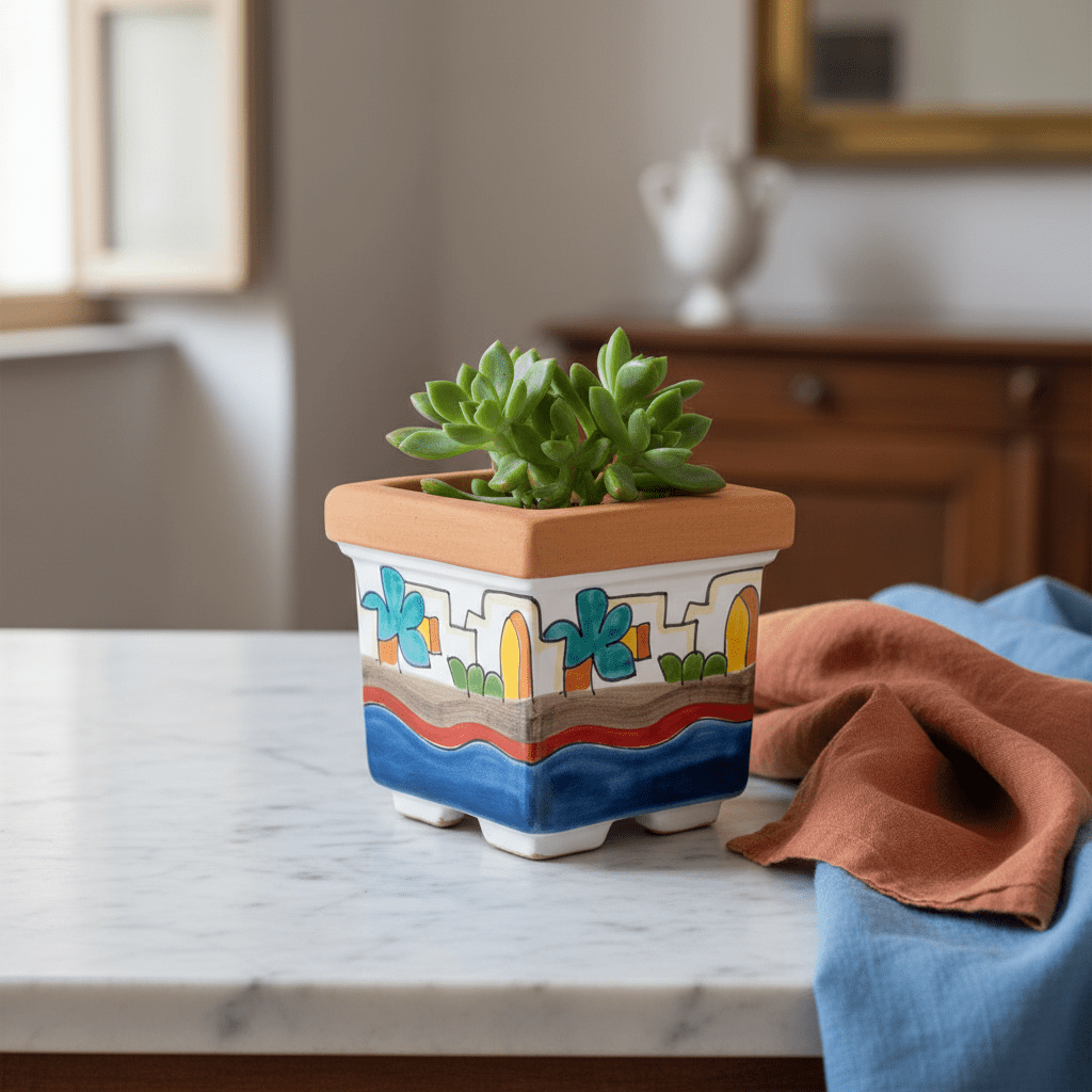 Vaso porta pianta quadrato Dammusi - Sua Maestà Sicilia