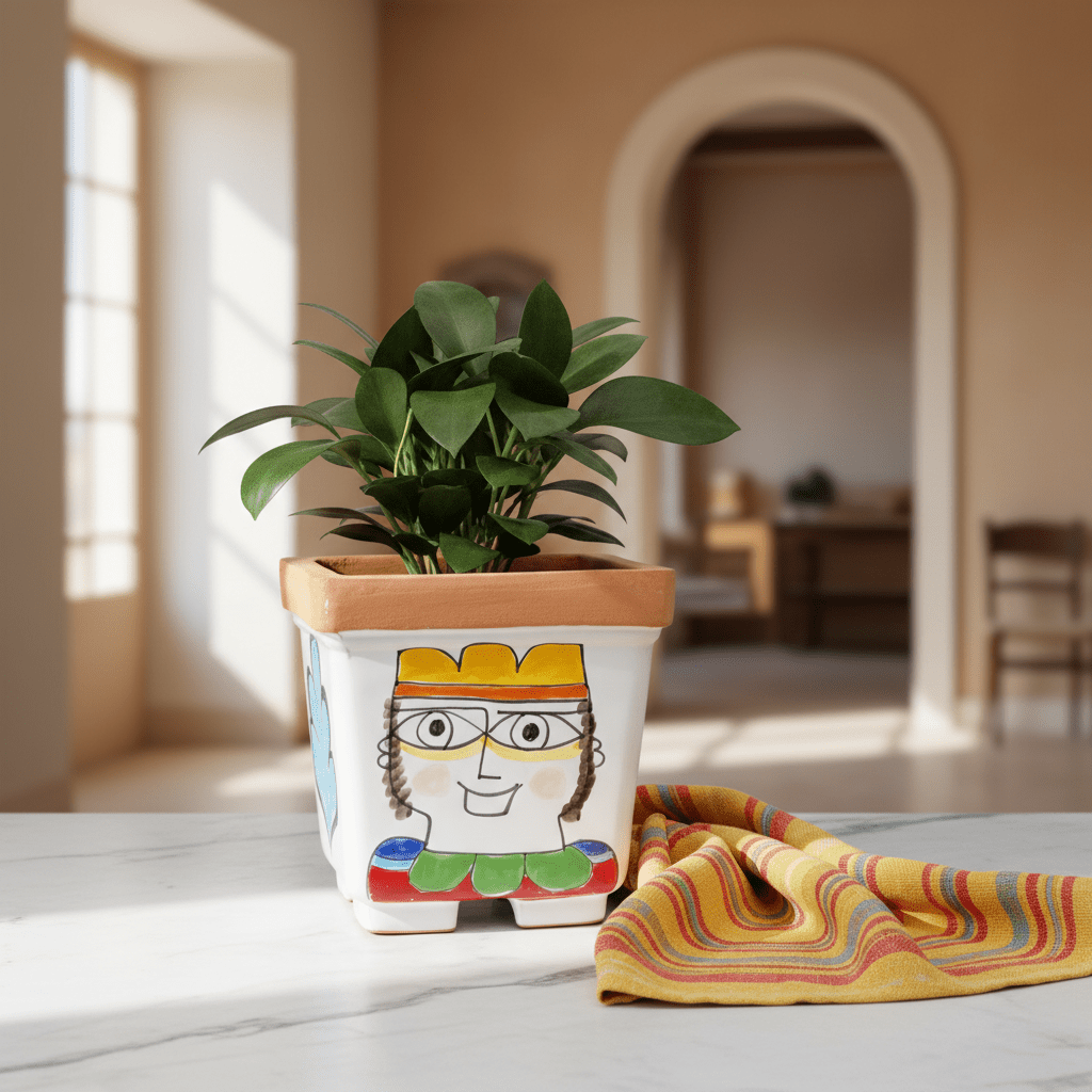 Vaso porta pianta quadrato Gatto - Sua Maestà Sicilia
