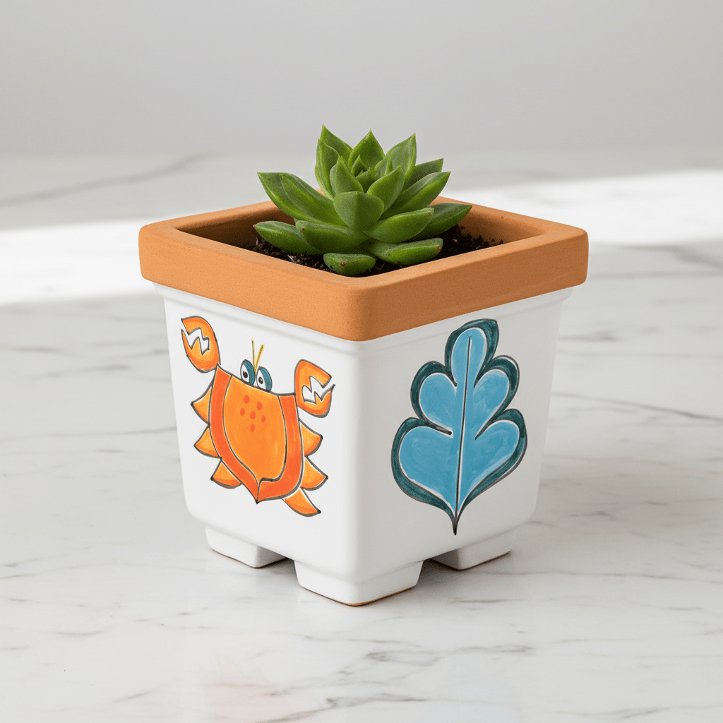 Vaso quadrato porta pianta Pesce - Sua Maestà Sicilia