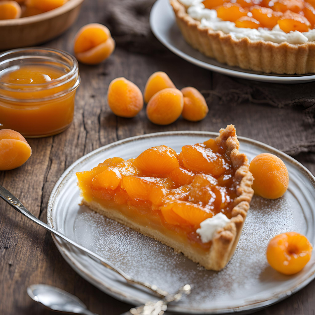 Crostata con Composta di Albicocche e Pezzi di Albicocca Fresca