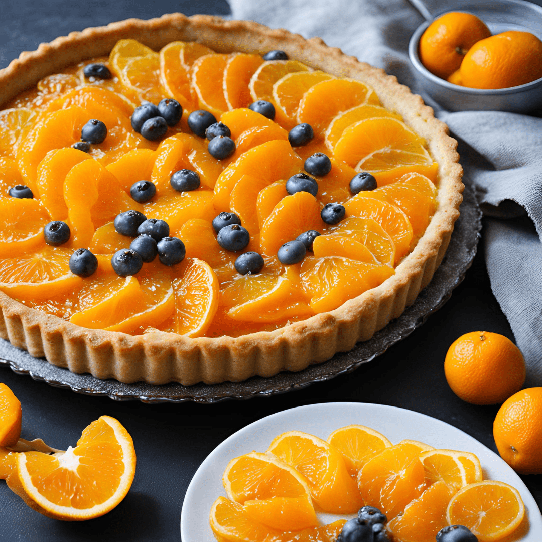Crostata con Composta di Arancia e Kumquat con Pezzi di Arancia e Mirtilli Freschi - Sua Maestà Sicilia