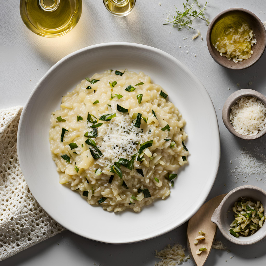 Risotto con Zucchine Secche Sott’Olio e Parmigiano