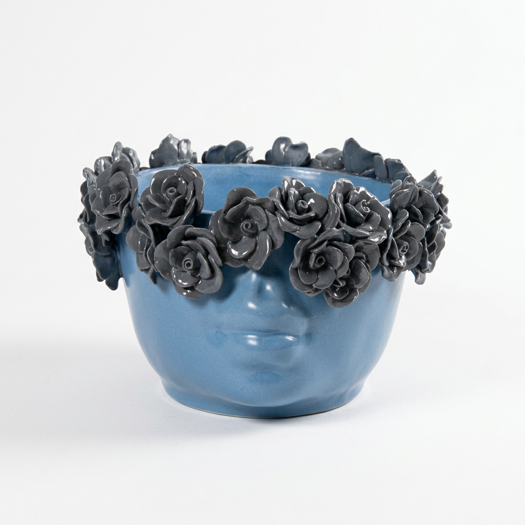 Cachepot Flora Blu, frontale