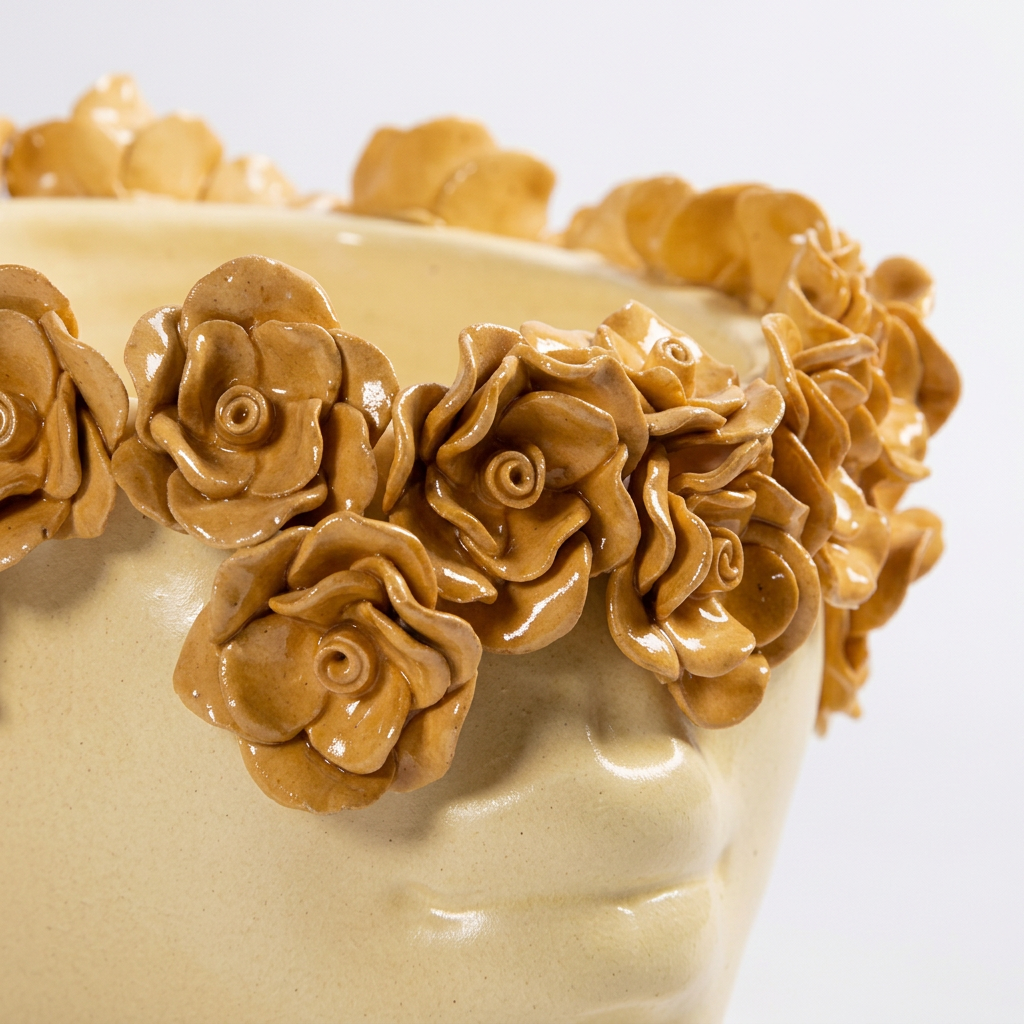 Cachepot Flora Giallo, dettaglio