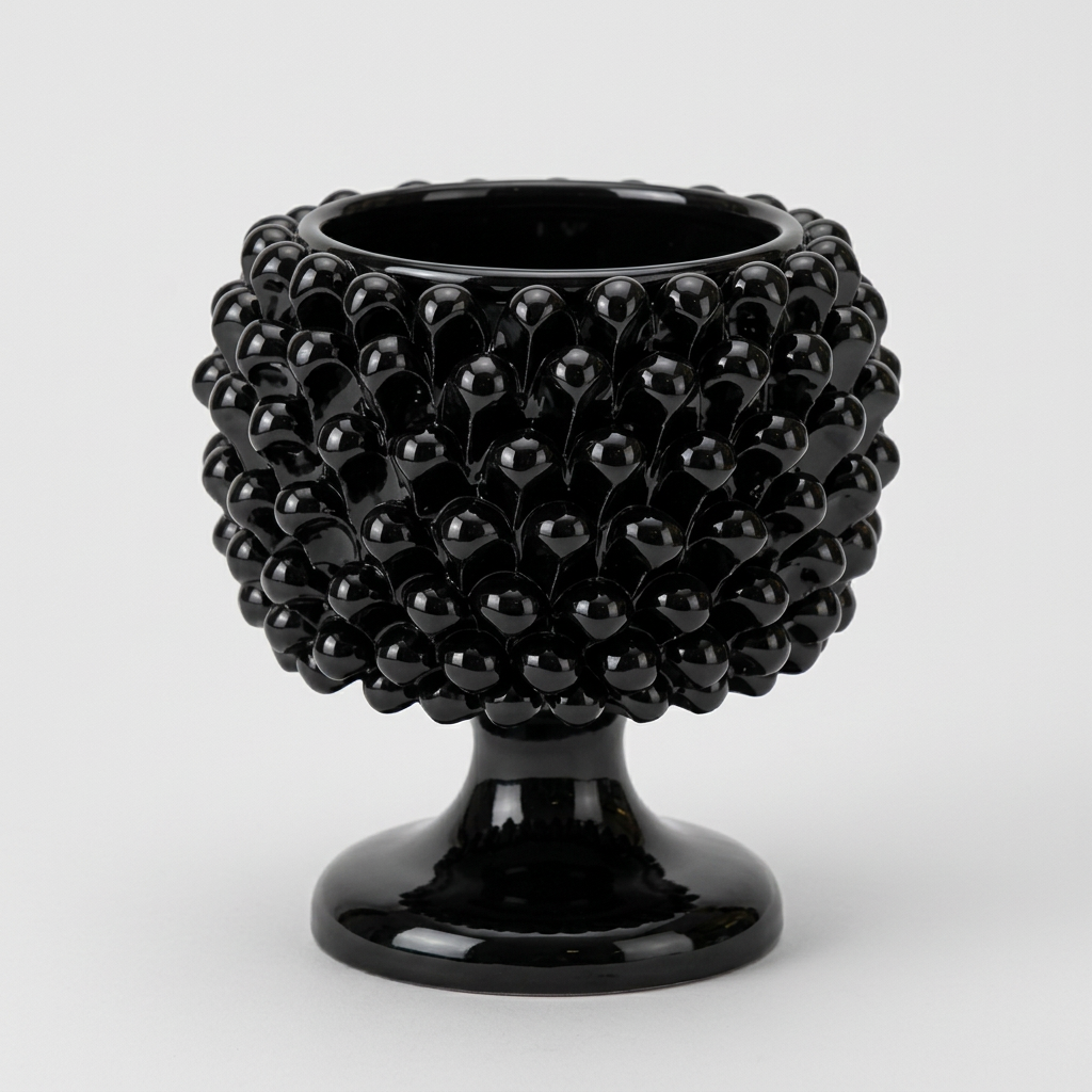 Cachepot nero lucido, 1 intero