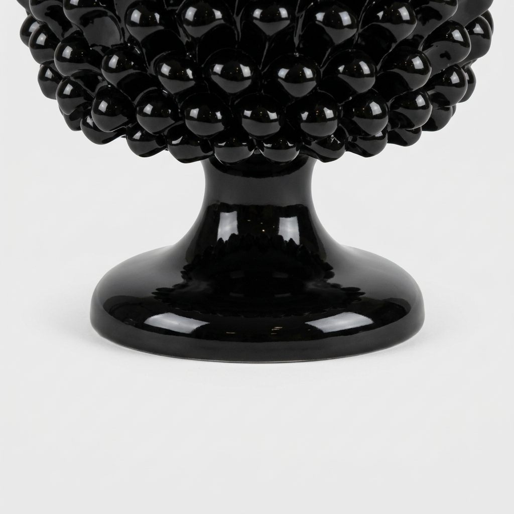 Cachepot nero lucido, 4 base