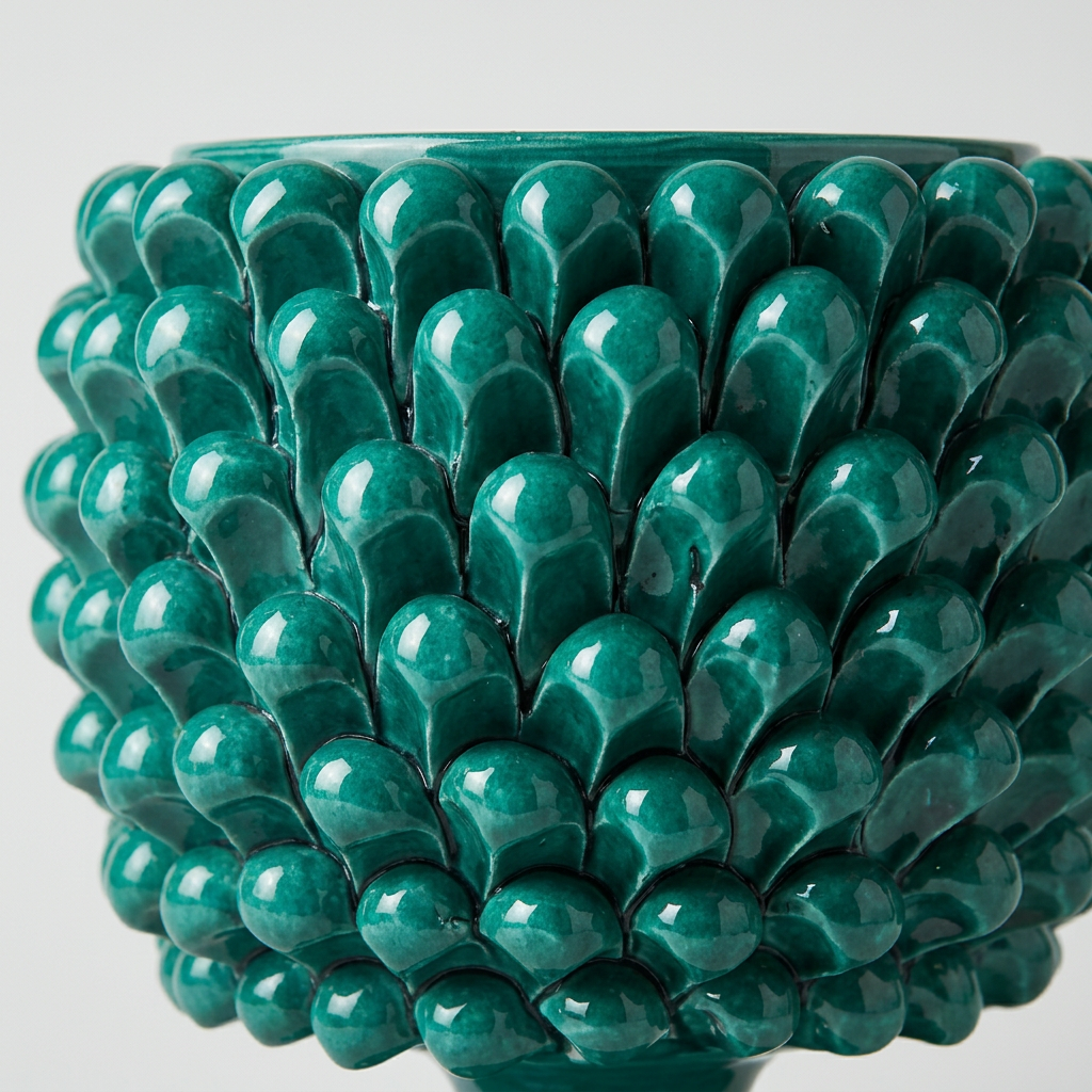 Cachepot verde ramina, 3 scaglie