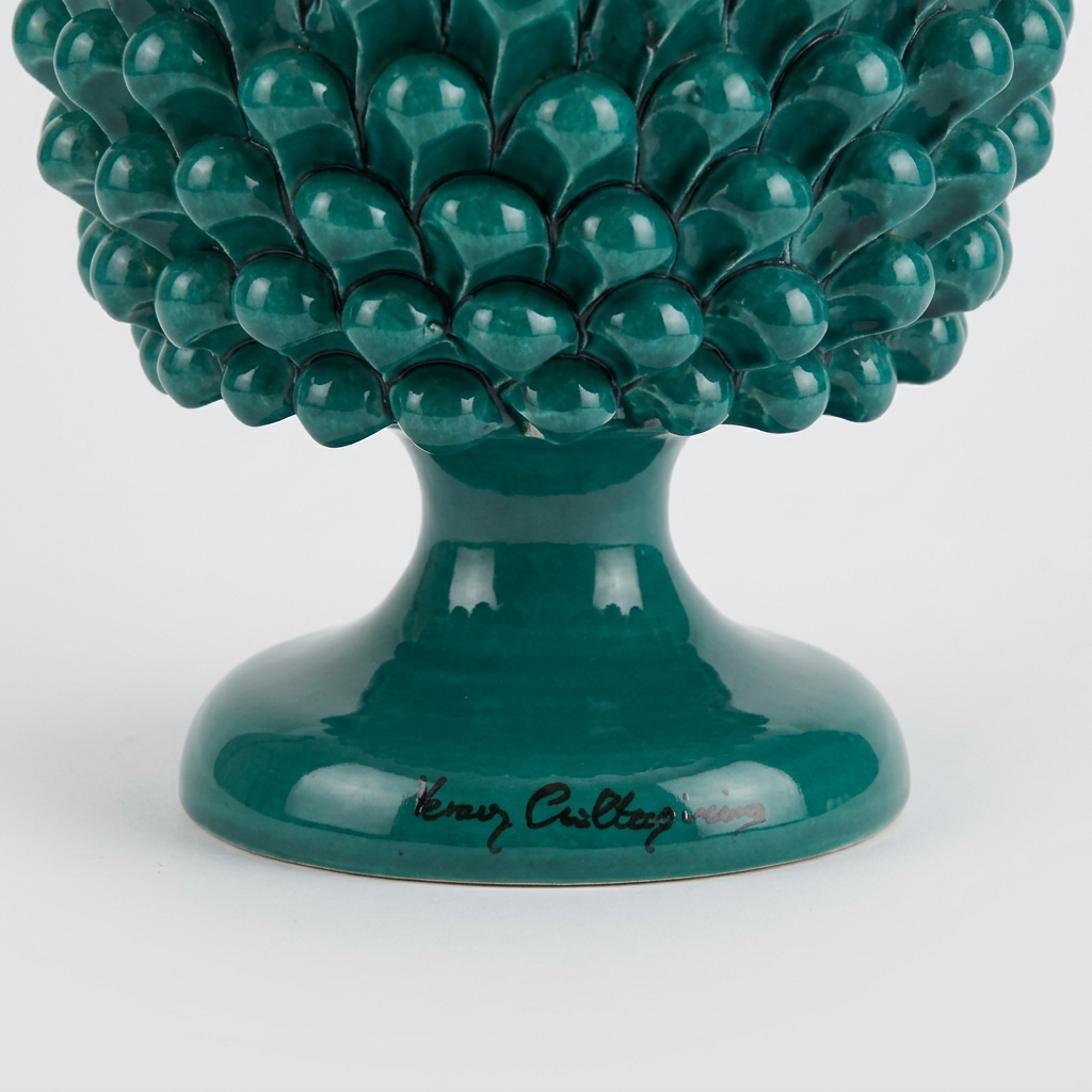 Cachepot verde ramina, 4 base