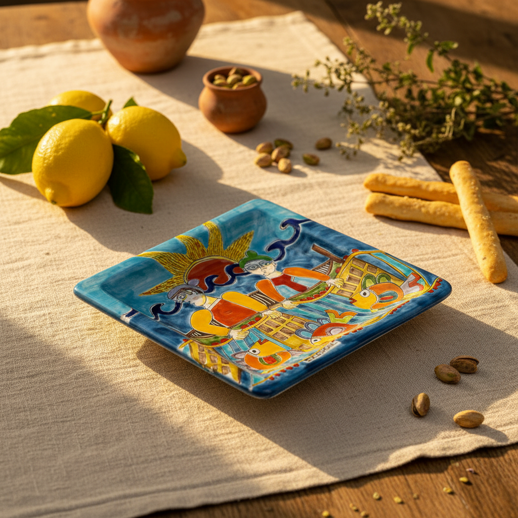 Piatto quadrato Pescatore