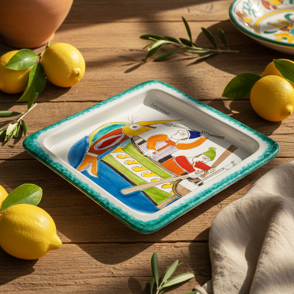 Piatto quadrato Pescatore