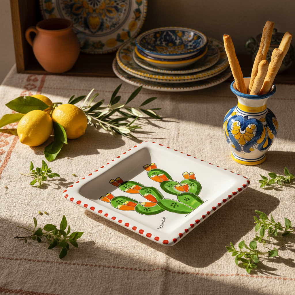 Piatto quadrato Fichi d'India