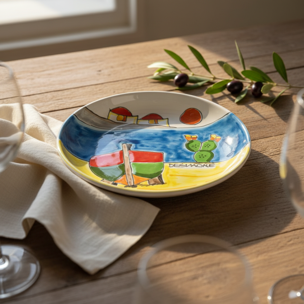 Piatto fondo tondo Dammusi elaborato