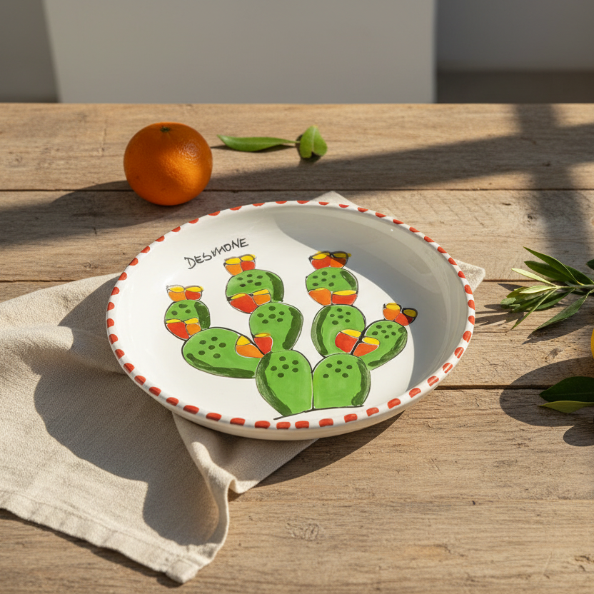 Piatto fondo tondo Fichi d'India