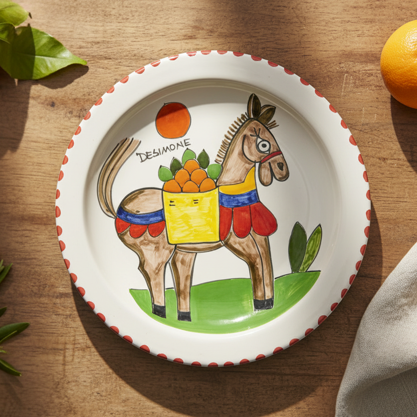 Piatto piano tondo Asinello