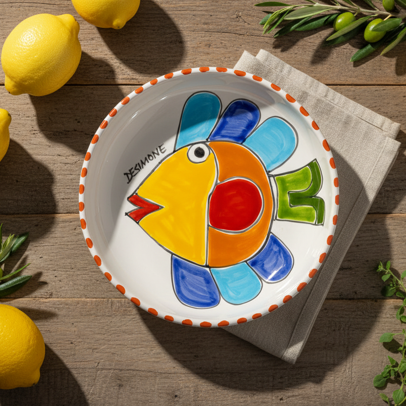 Piatto fondo tondo Pesce