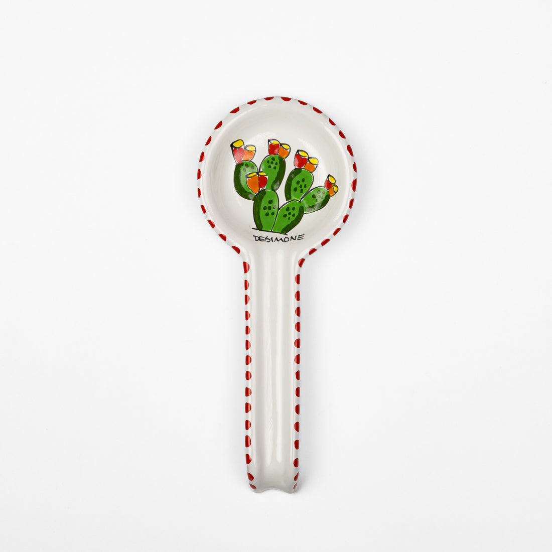 Round prickly pear spoon rest