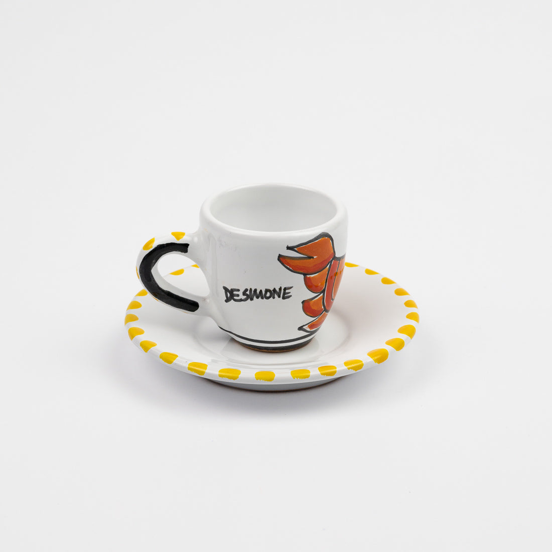 Tasse à café et soucoupe crabe