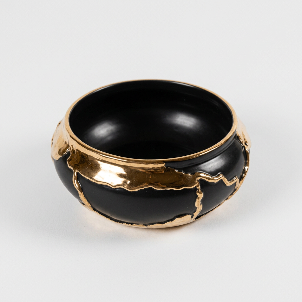 Ciotola Oro Nero, 2 vista rialzata