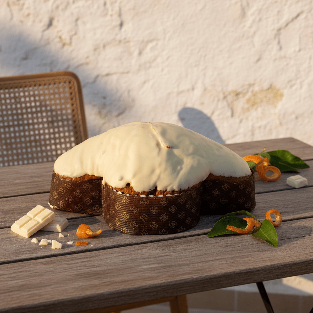 Colomba Glassata Cioccolato Bianco con Arancia candita di Sicilia 1kg - Sua Maestà Sicilia