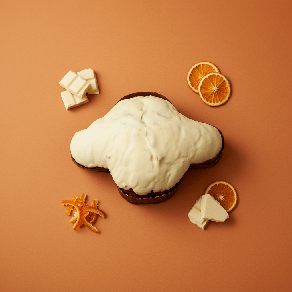 Colomba Glassata Cioccolato Bianco con Arancia candita di Sicilia 1kg - Sua Maestà Sicilia