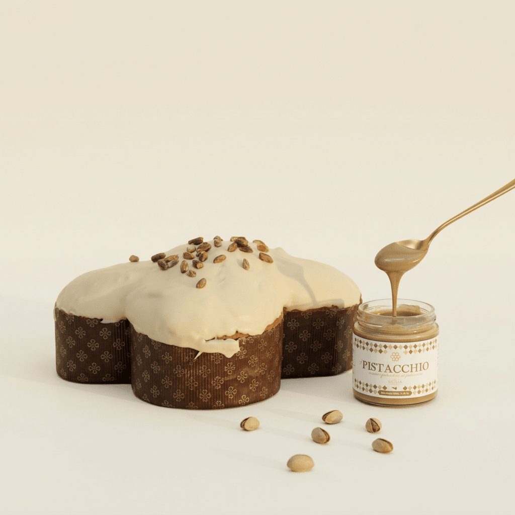 Colomba Pistacchio 1kg con crema spalmabile al pistacchio 200g - Sua Maestà Sicilia