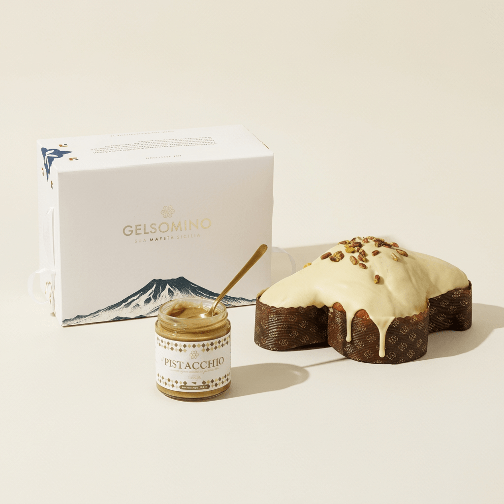 Colomba Pistacchio 1kg con crema spalmabile al pistacchio 200g - Sua Maestà Sicilia