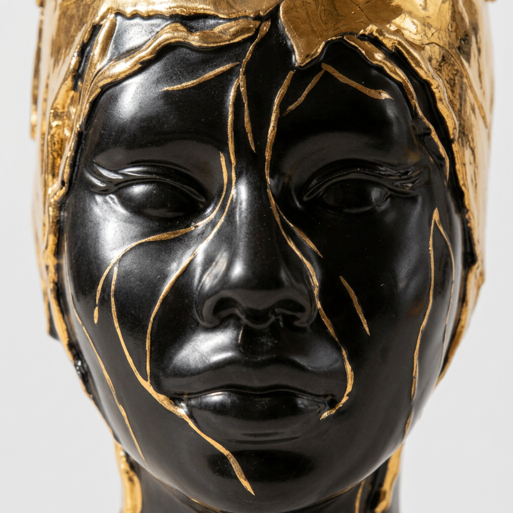 Era Oro Nero donna, 3 dettaglio volto