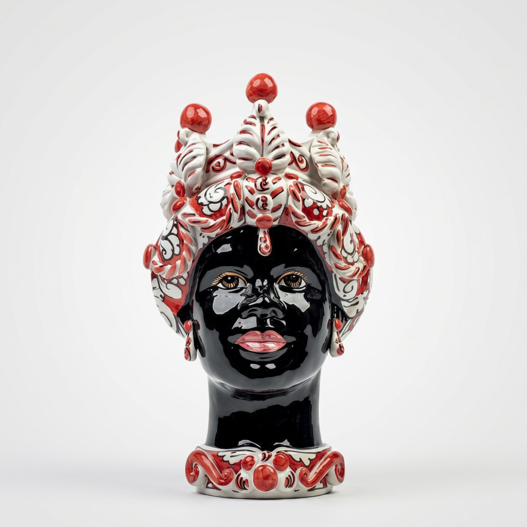 Liberty Ornato Bianco e Rosso donna, frontale