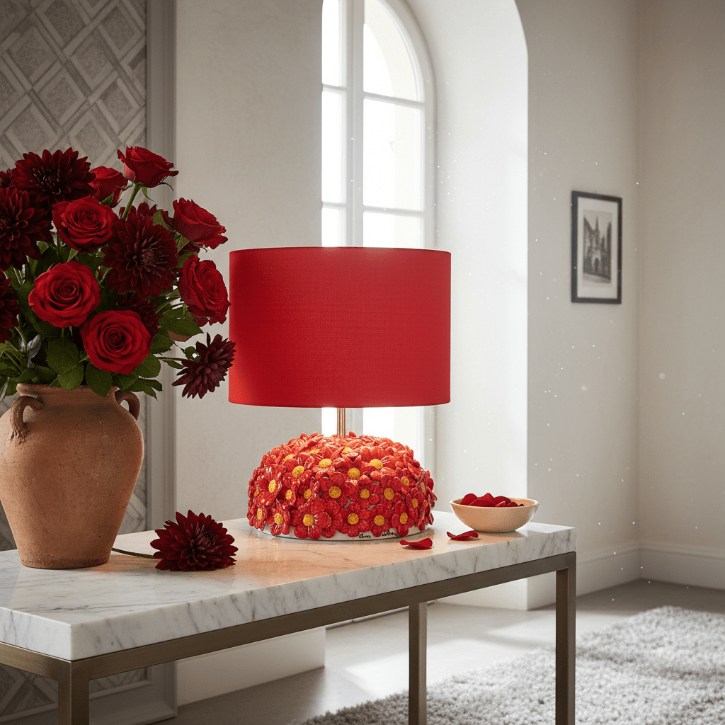 Lume margherite rosse medium - Sua Maestà Sicilia