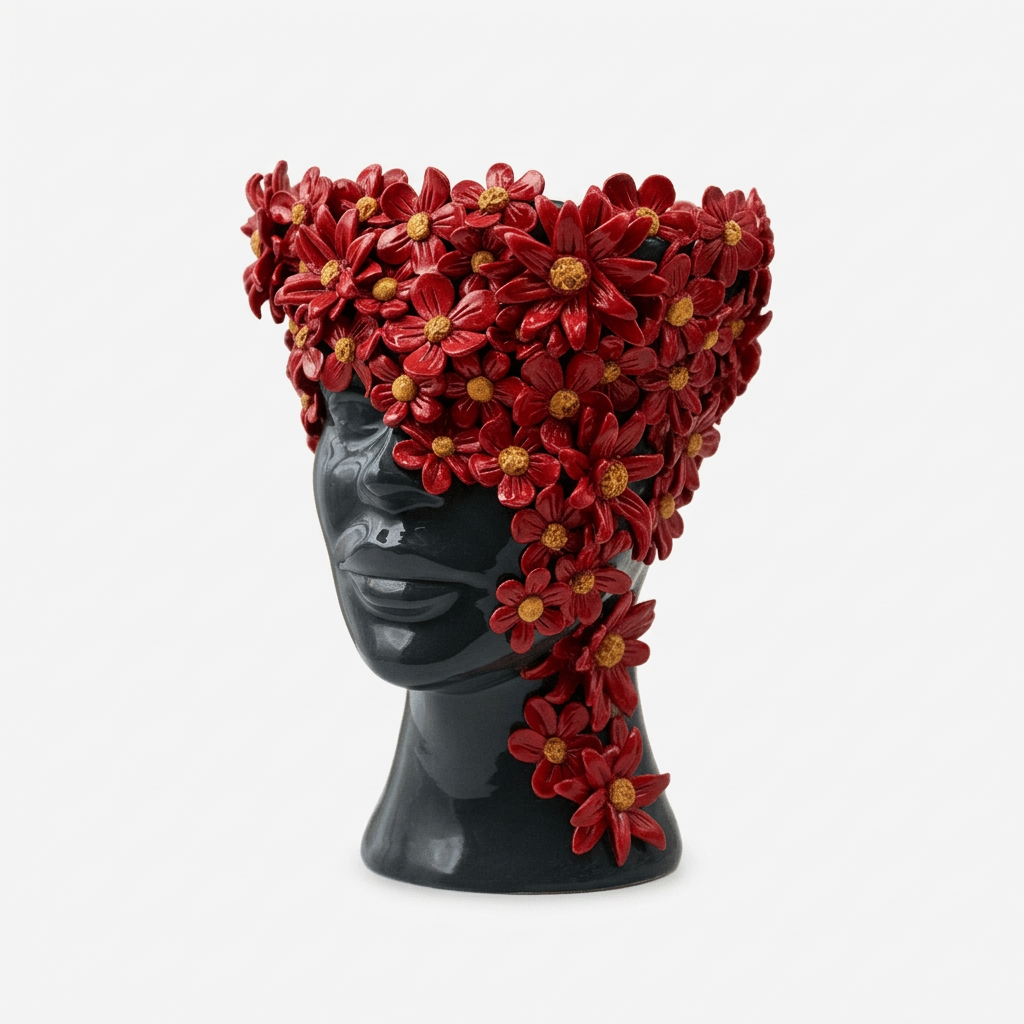 Margherita Rossa volto nero, 2 tre quarti