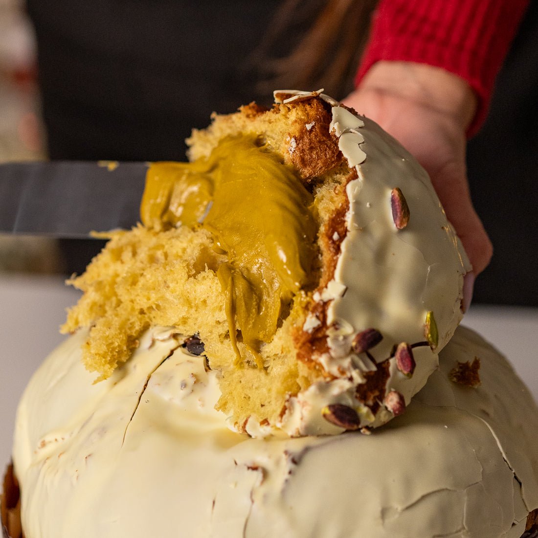 Panettone Pistacchio 1 kg con crema spalmabile al pistacchio 200 g - Sua Maestà Sicilia