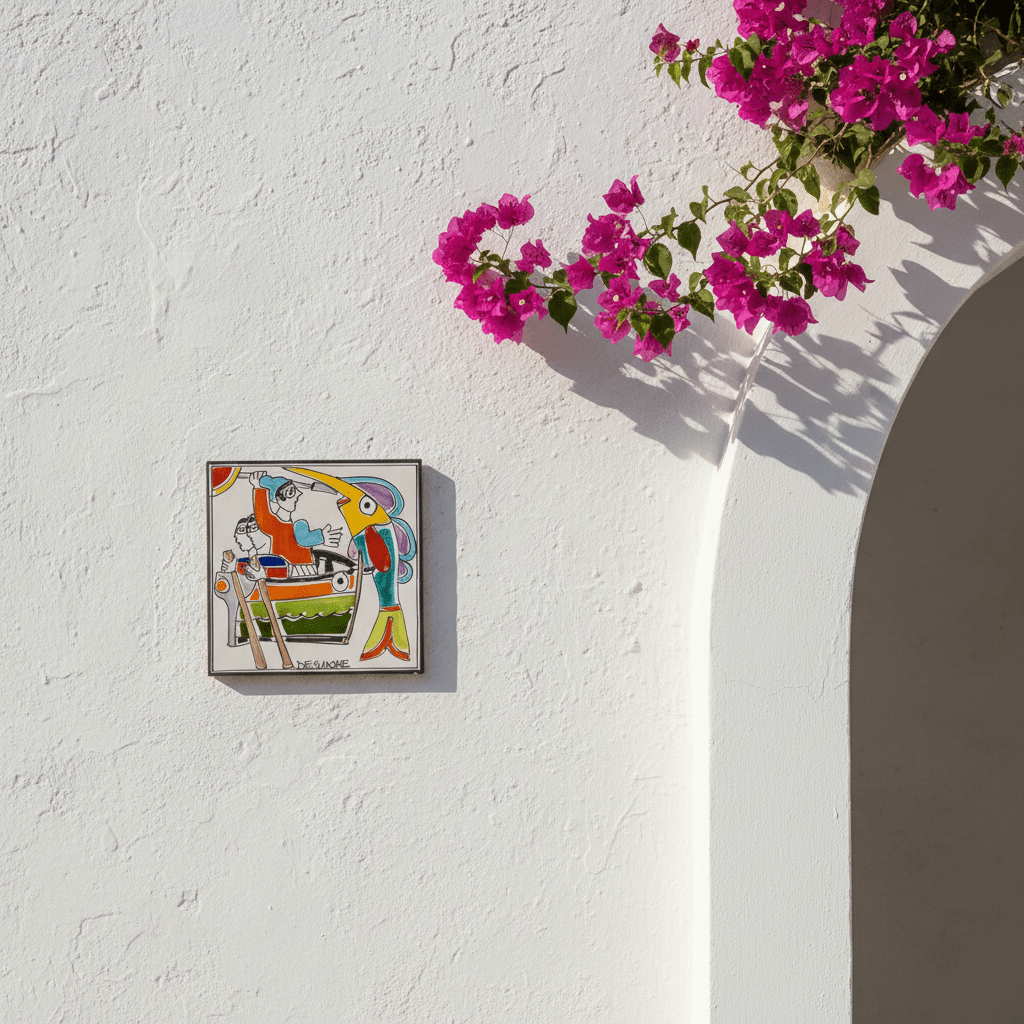 Piastrella Pescatori pesce spada - Sua Maestà Sicilia