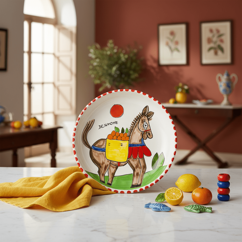 Piatto fondo tondo Asinello - Sua Maestà Sicilia