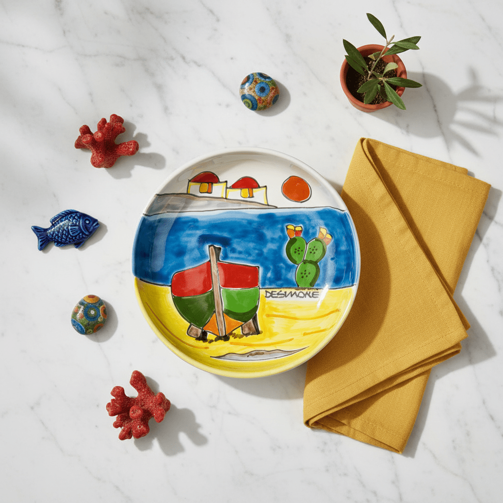 Piatto fondo tondo Dammusi elaborato - Sua Maestà Sicilia