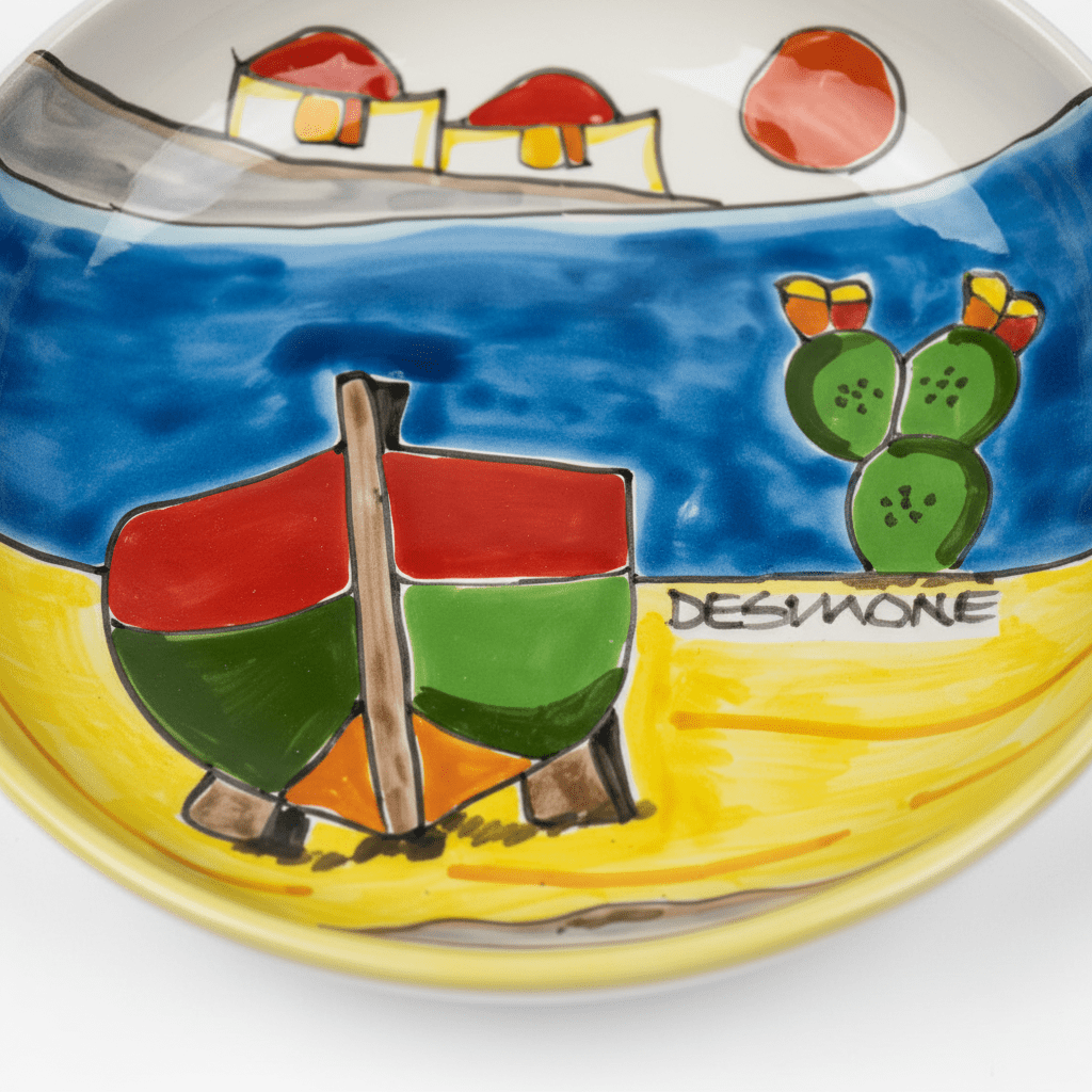 Piatto fondo tondo Dammusi elaborato - Sua Maestà Sicilia