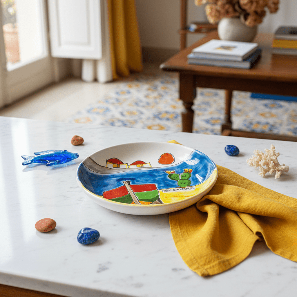 Piatto fondo tondo Dammusi elaborato - Sua Maestà Sicilia