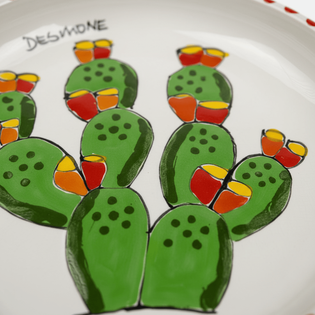 Piatto fondo tondo Fichi d'India - Sua Maestà Sicilia