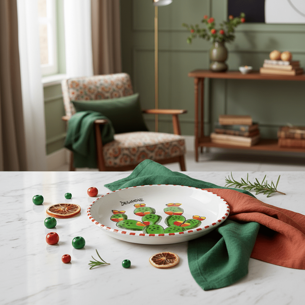 Piatto fondo tondo Fichi d'India - Sua Maestà Sicilia