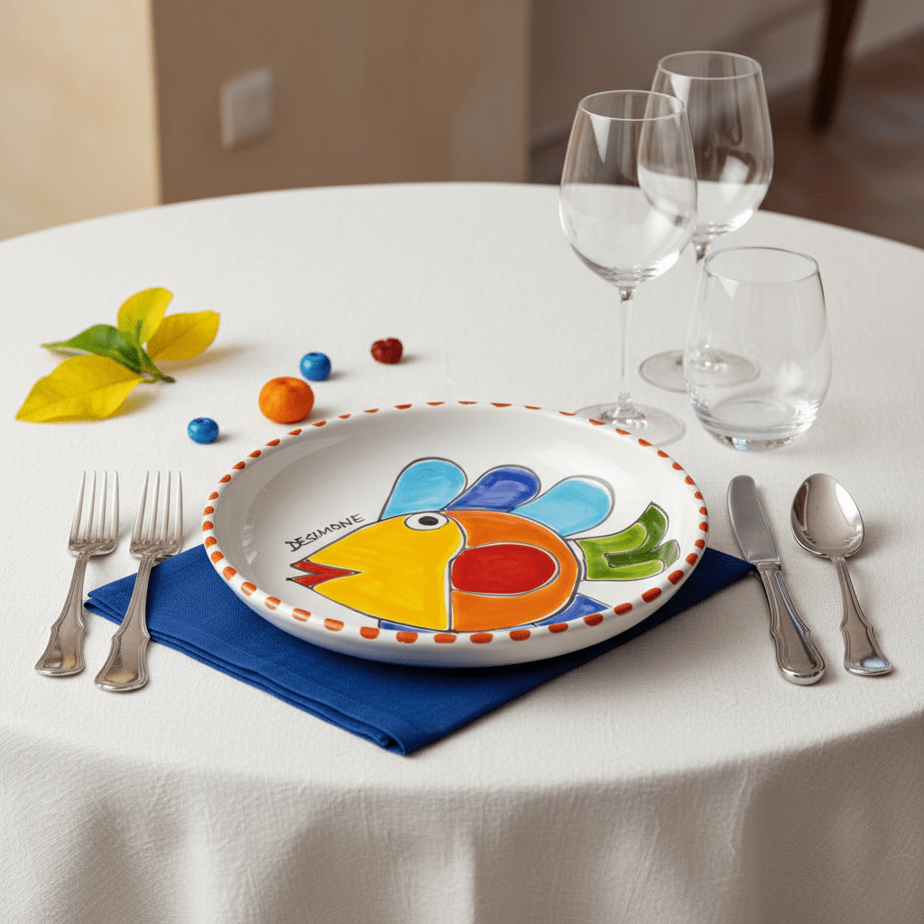 Piatto fondo tondo Pesce - Sua Maestà Sicilia