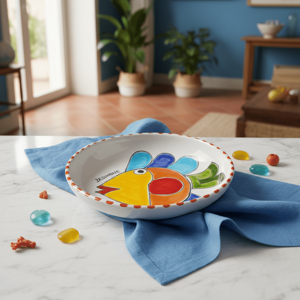 Piatto fondo tondo Pesce - Sua Maestà Sicilia