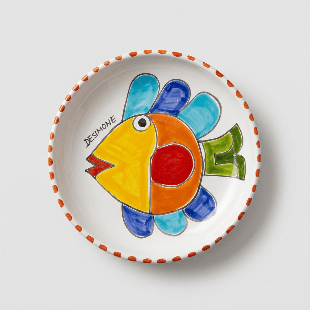 Piatto fondo tondo Pesce - Sua Maestà Sicilia
