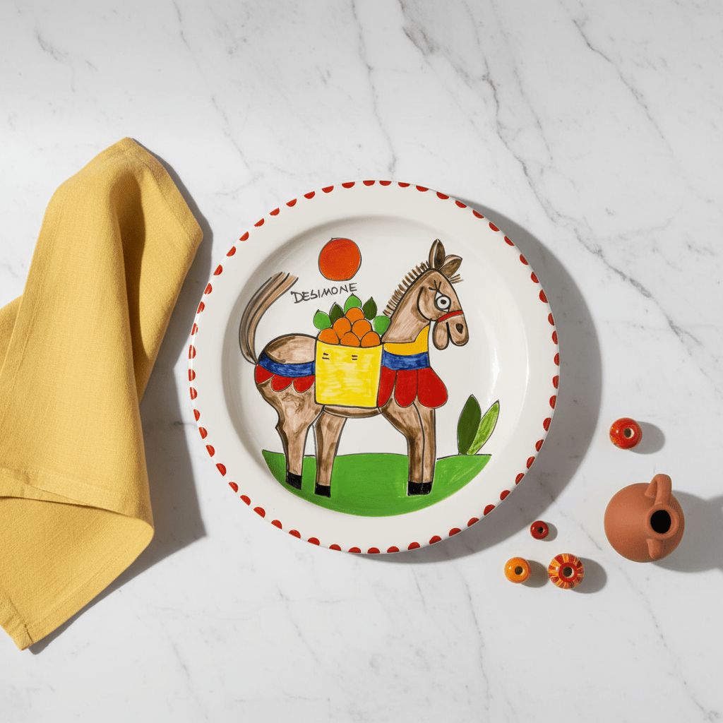 Piatto piano tondo Asinello - Sua Maestà Sicilia